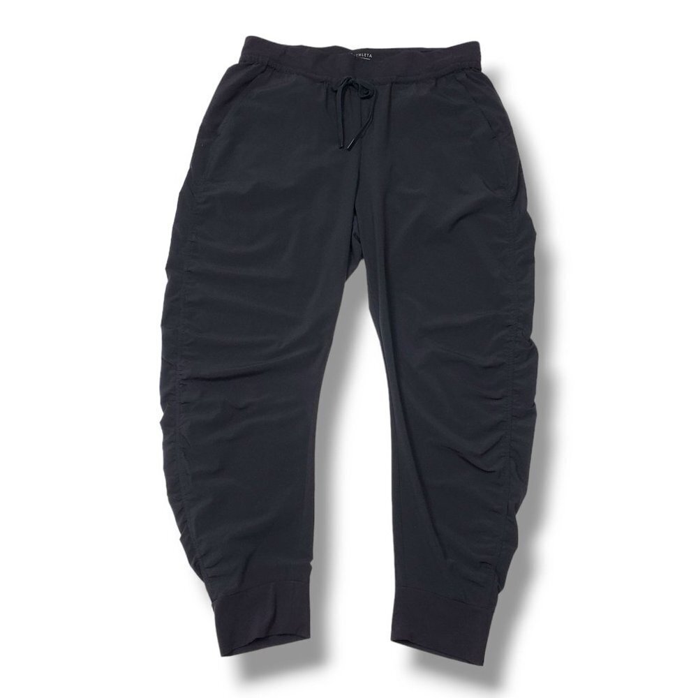 Athleta Attitude Pant Womens 2 Ruched Jogger Black High Rise
